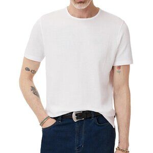 John Varvatos Men's Short Sleeve Stanley Solid Crew Pima Cotton T-Shirt White